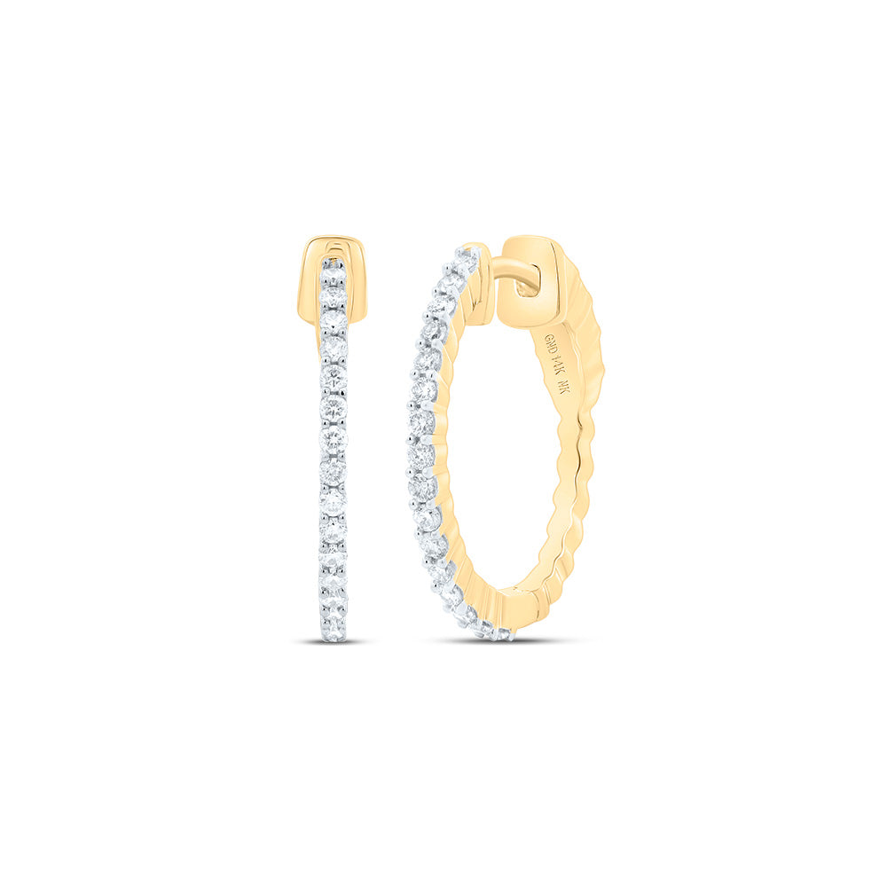 3/8CTW-DIA NK FASHION HOOP EARRING