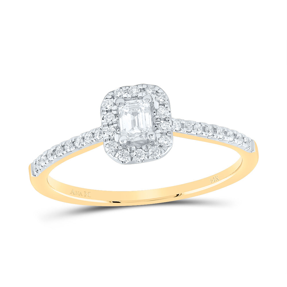 1/3CTW-DIA ANA M 1/5CT-CEM FASHION PROMISE EMERALD RING