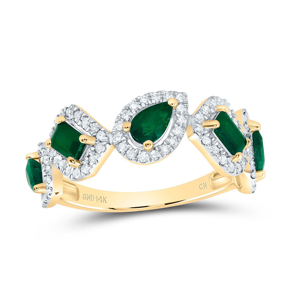 1/3CTW-DIA CN 1/2CTW PS-EM 1/3CTW EM-EM NAT GEM FASHION RING