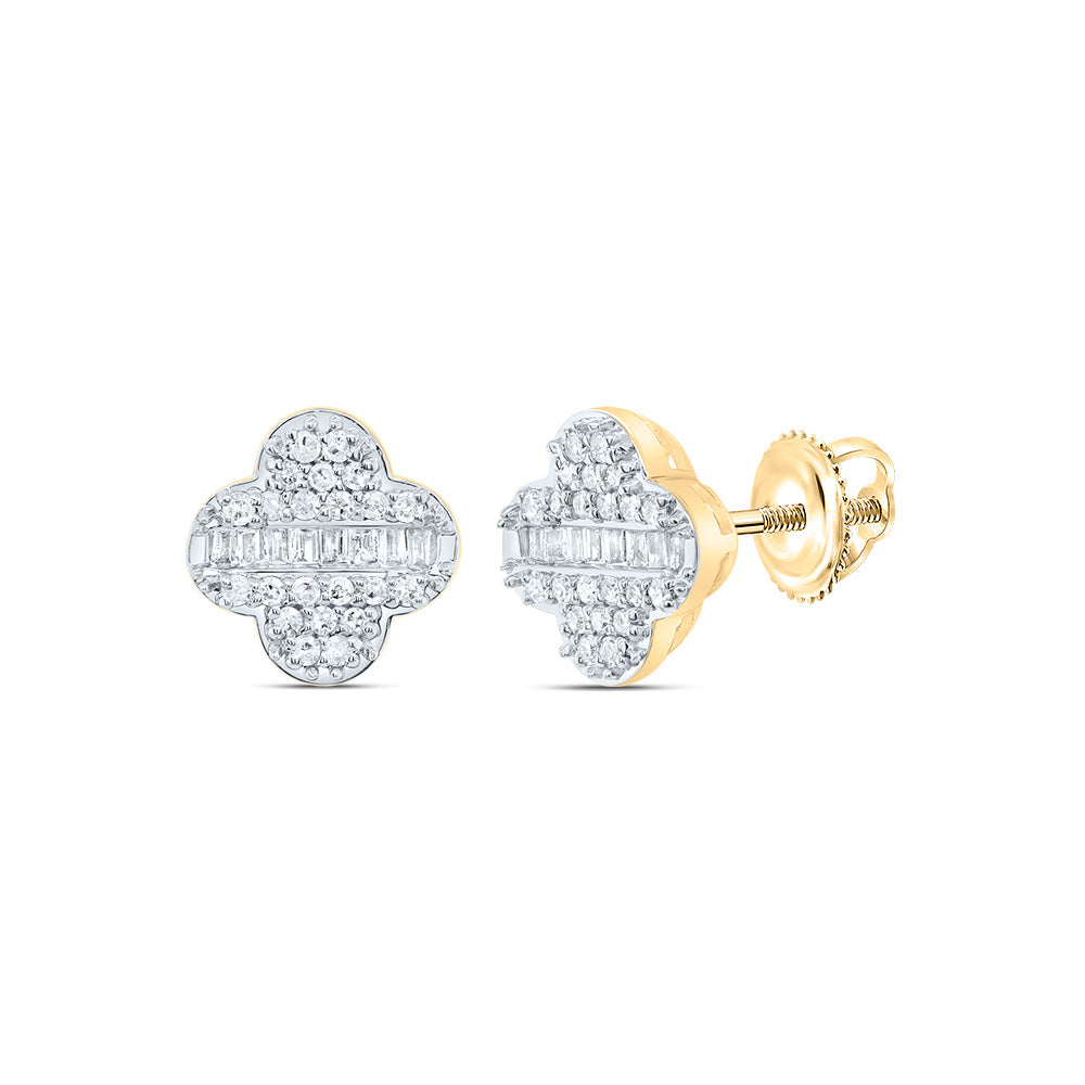 1/4CTW-DIA P1 GIFT CLOVER STUD EARRING