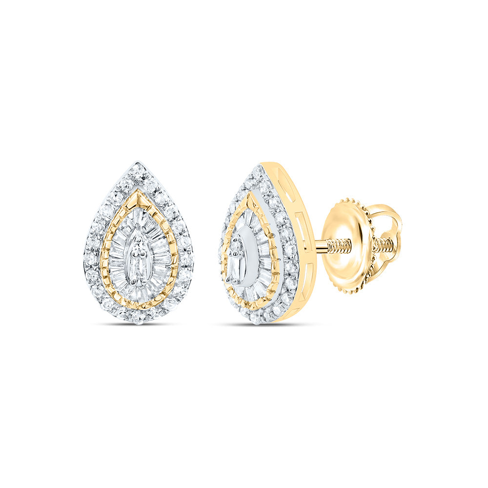 1/3CTW-DIA P1 GIFT PEAR BAGUETTE EARRING