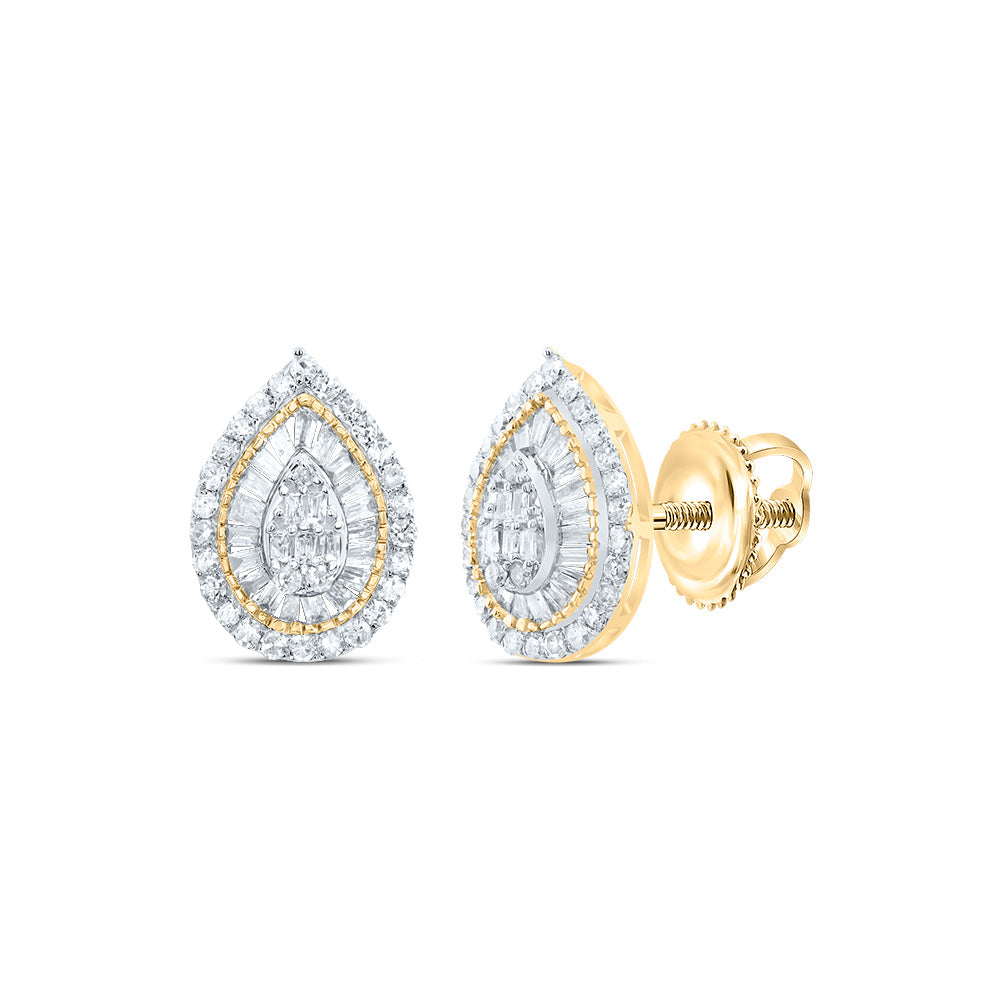 1/2CTW-DIA P1 GIFT PEAR BAGUETTE EARRING