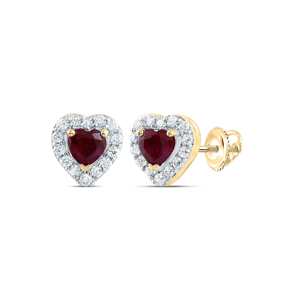 1/10CTW-DIA CN 3MM HT-RU NAT GEM STUD EARRING