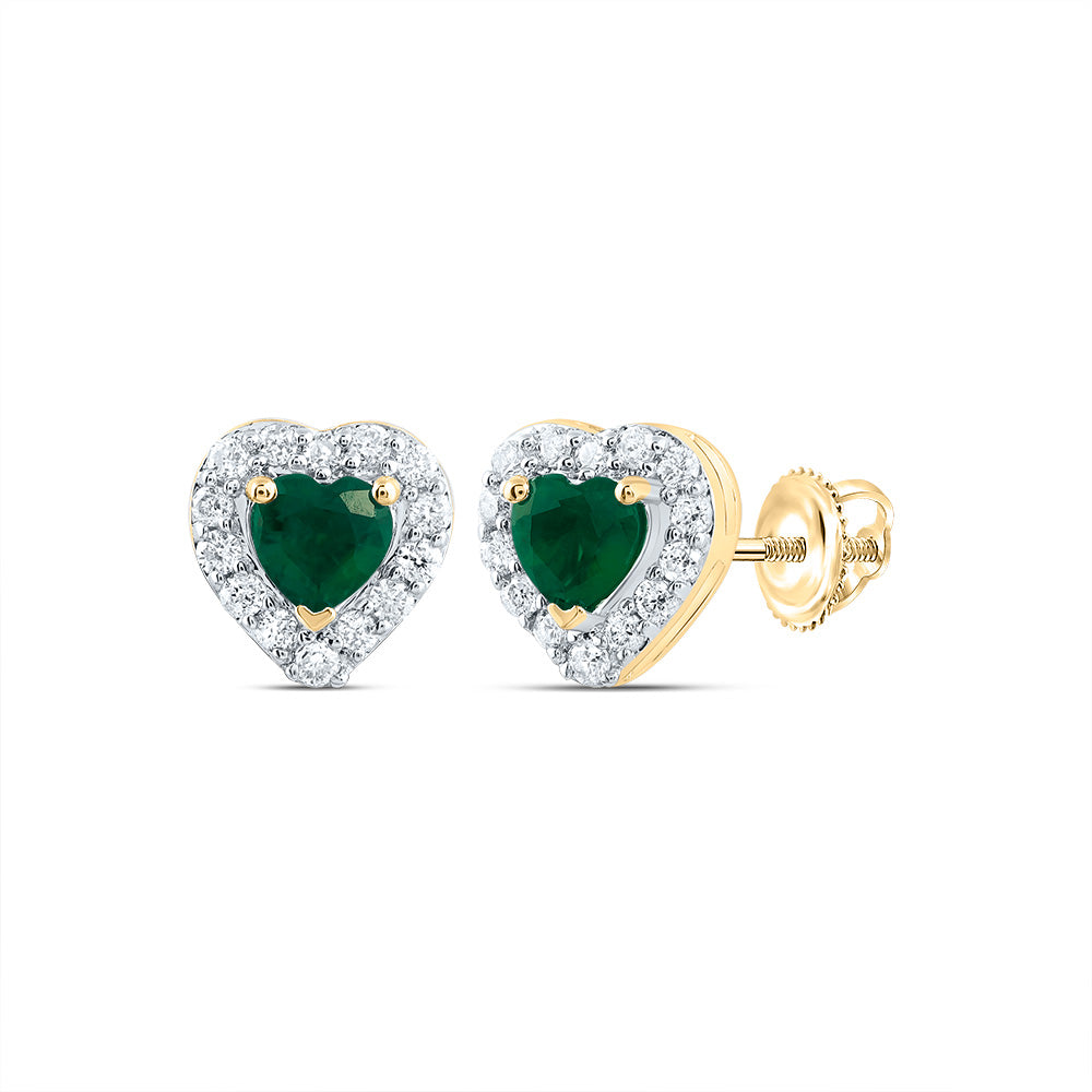 1/10CTW-DIA CN 3MM HT-EM NAT GEM STUD EARRING