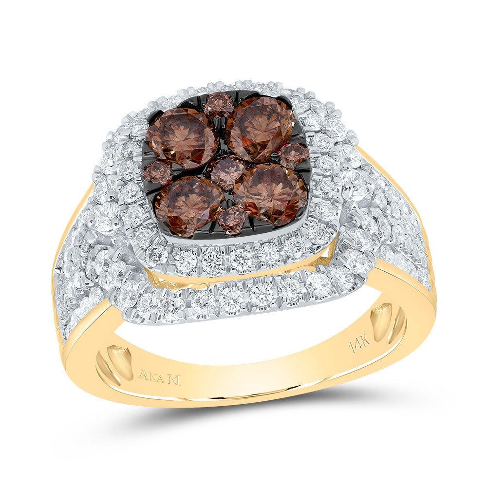 2CTW-DIA ANA M NATURAL BROWN RING