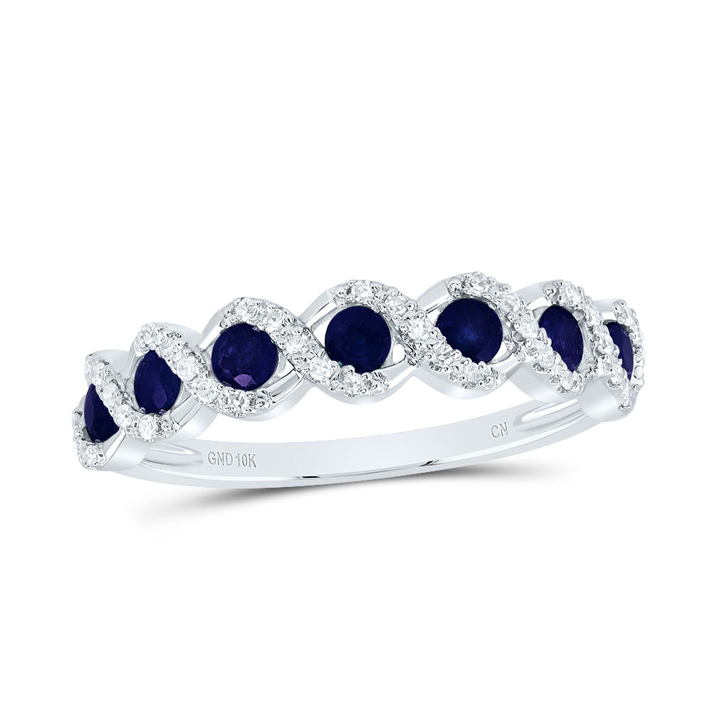 1/10CTW-DIA CN 1/2CT RD-BS NAT GEM LADIES BAND