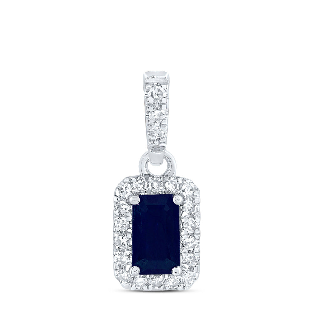 1/10CTW-DIA CN 5X3MM EM-BS NAT GEM EMERALD PENDANT