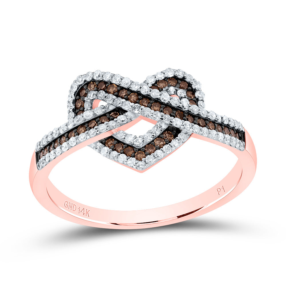 1/2CTW-DIA P1 GIFT COGNAC NATURAL HEART RING
