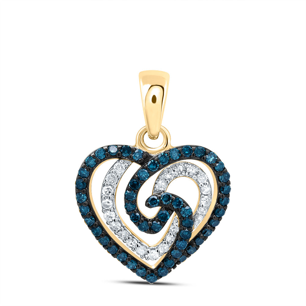 3/8CTW-DIA P1 GIFT BLUE DIAMOND HEART PENDANT