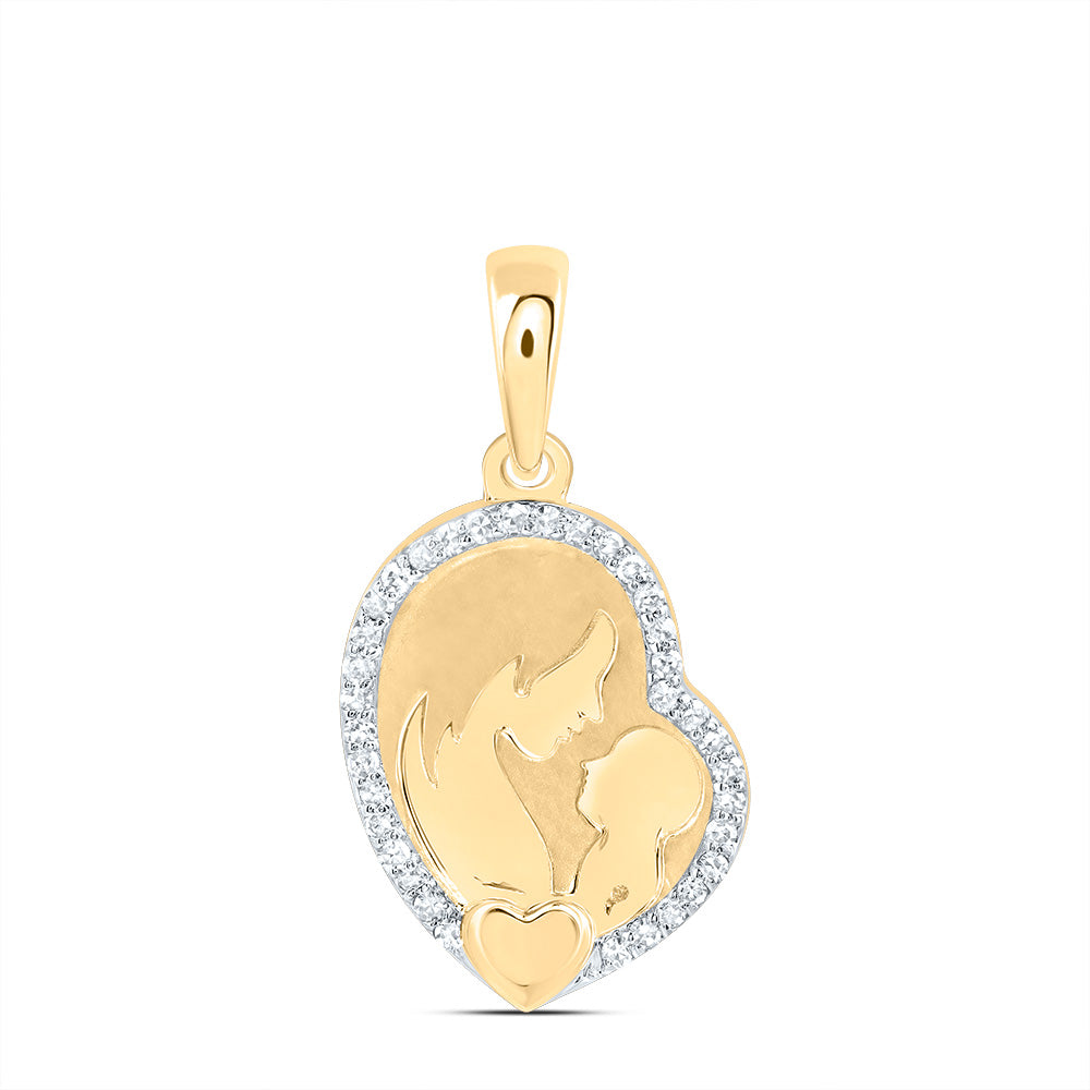 1/10CTW-DIA NK GIFT MOM HEART PENDANT