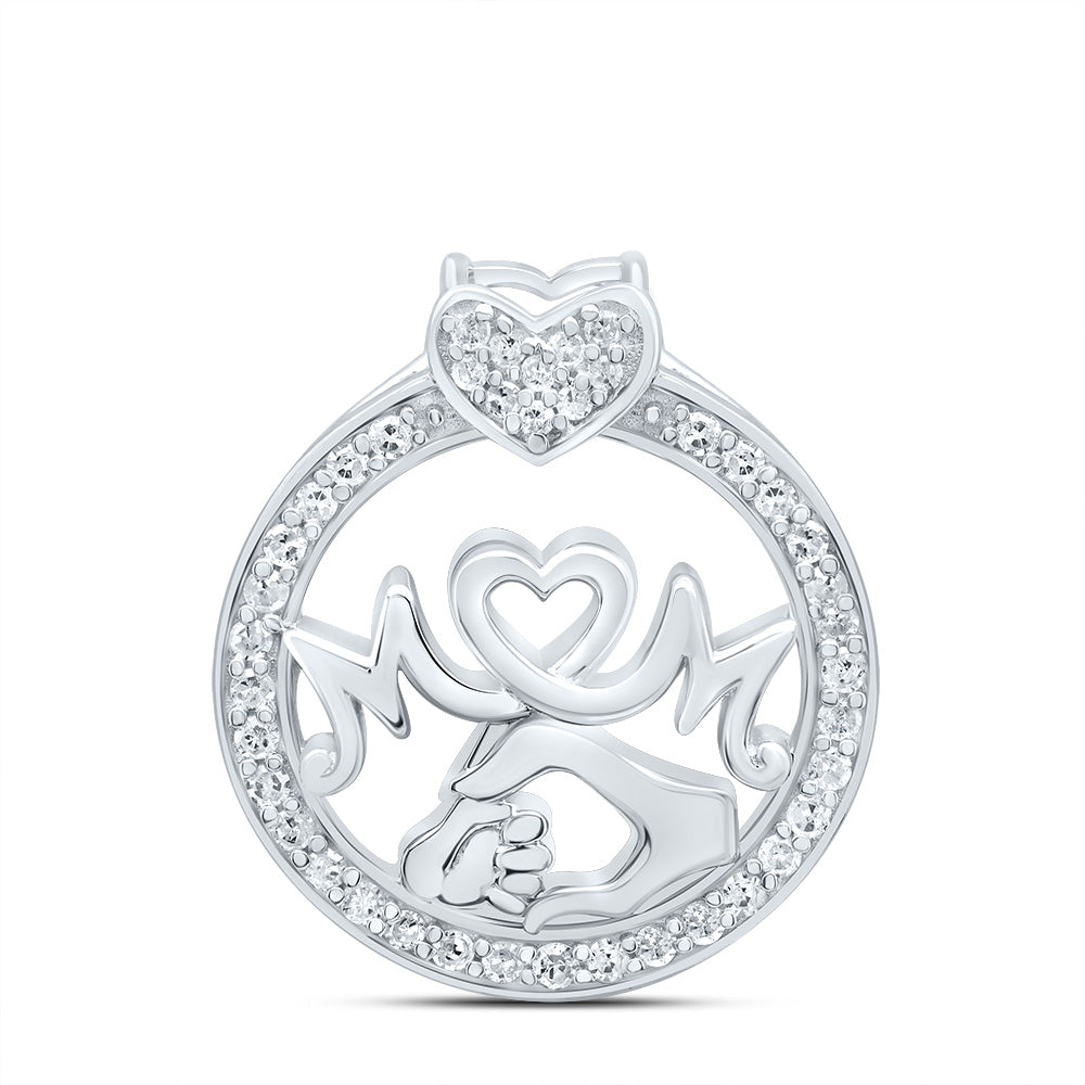 1/6CTW-DIA P1 GIFT MOM HEART PENDANT