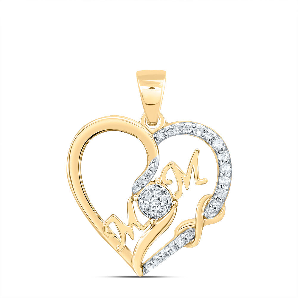 1/8CTW-DIA P1 GIFT MOM HEART PENDANT