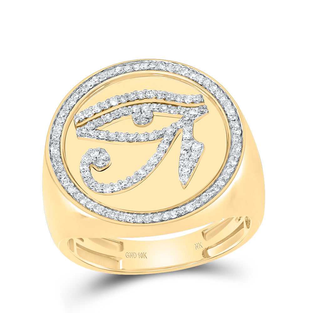 1/2CTW-DIA NK ROUND EYE OF HORUS MENS RING