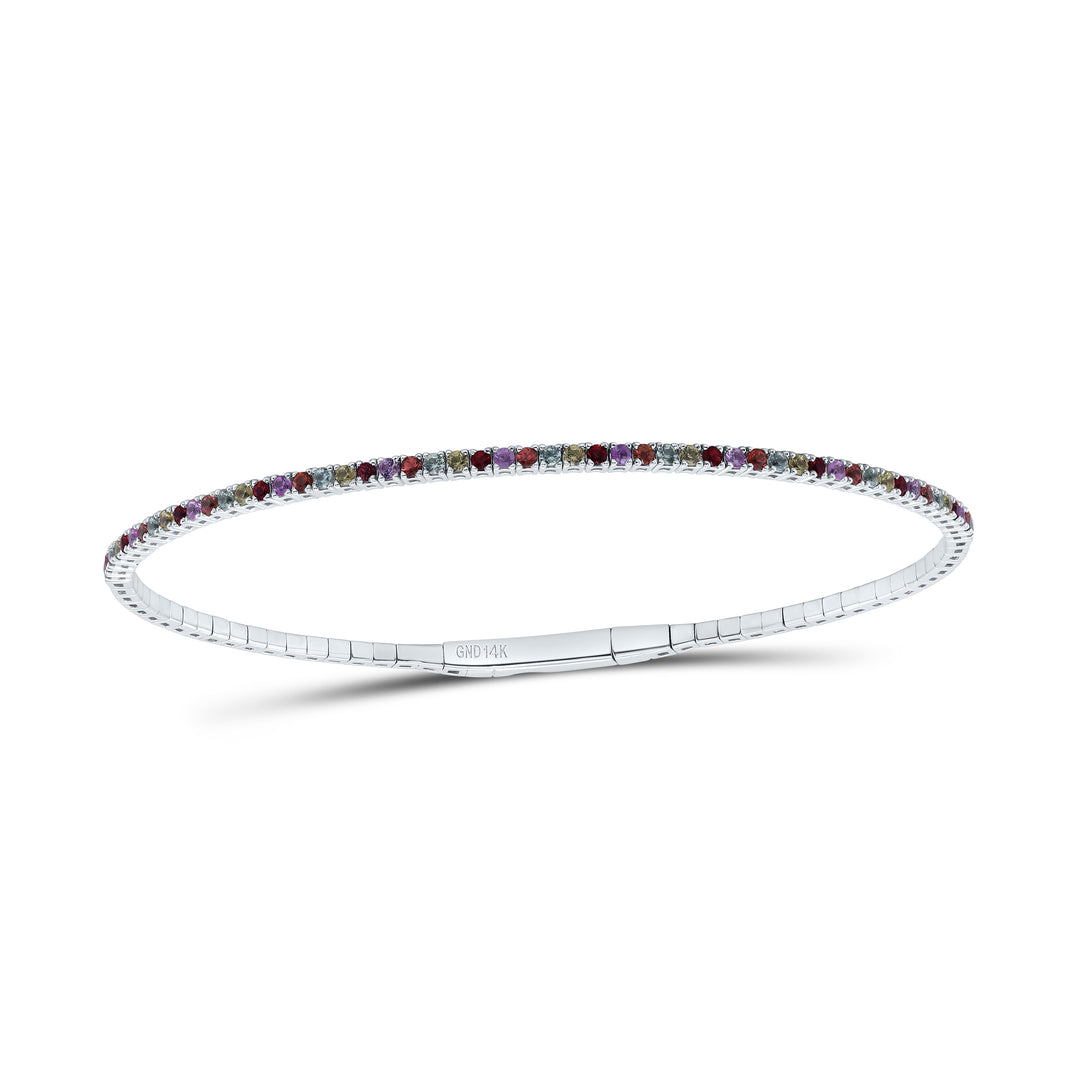 1 CTW-RD-NAT GEM MULTI CLR SAPPHIRE TENNIS BANGLE