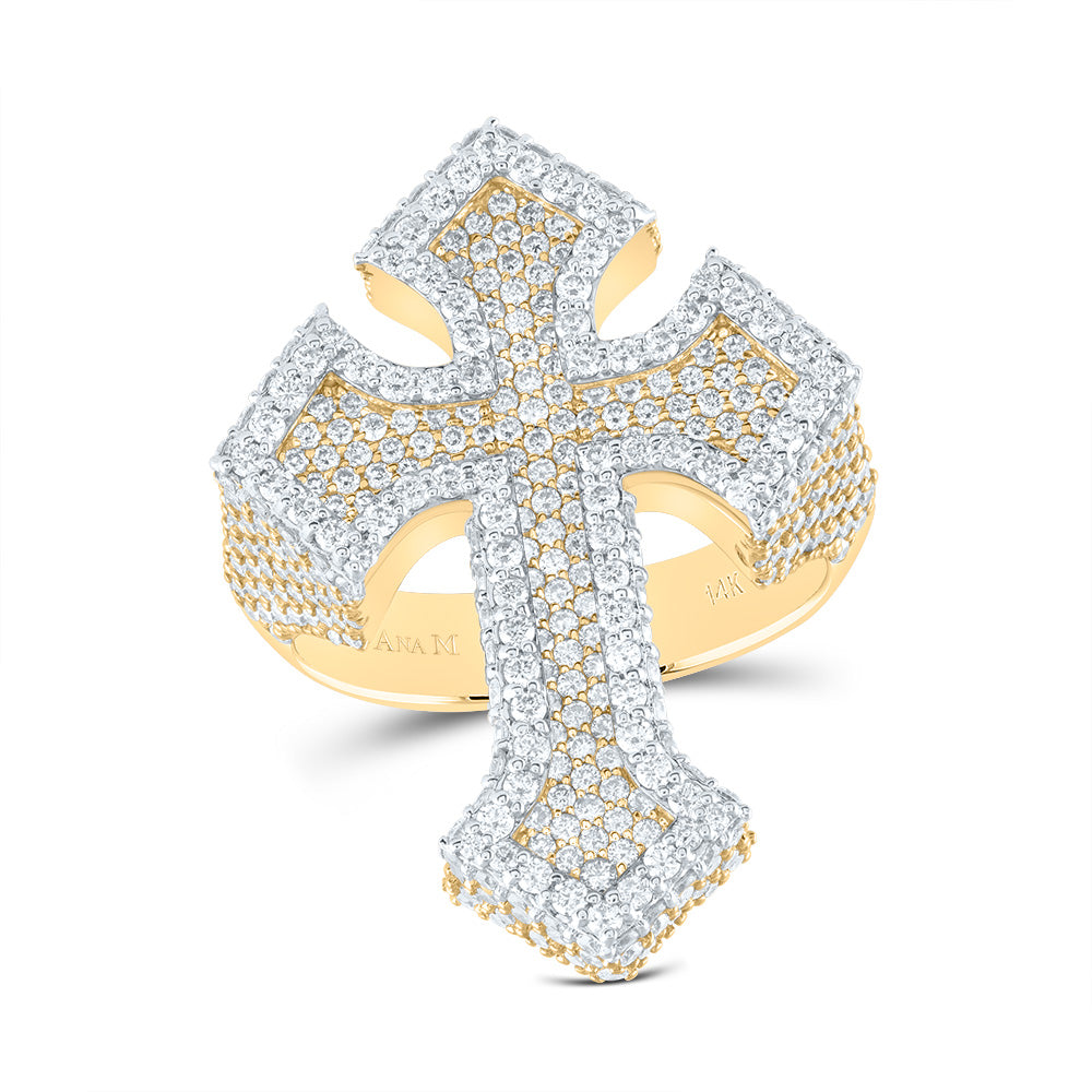 3 3/4CTW DIA AM CROSS MENS RING