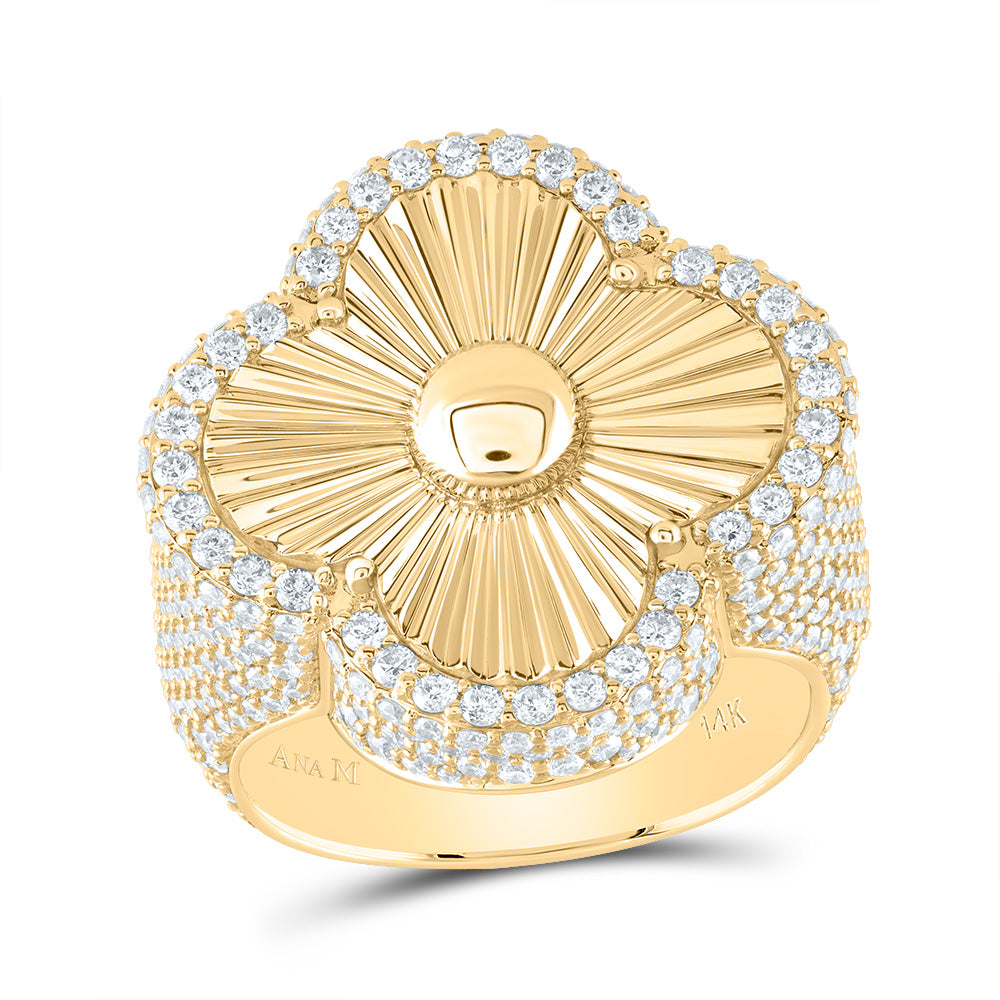 4CTW DIA AM CLOVER MENS RING