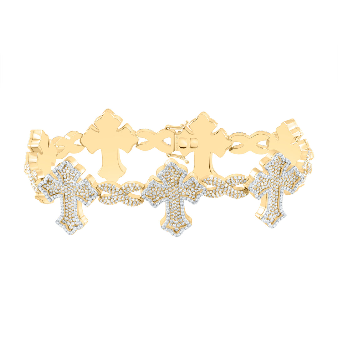 8 1/4CTW DIA AM CROSS MENS BRACELELT (8.50 INCH)