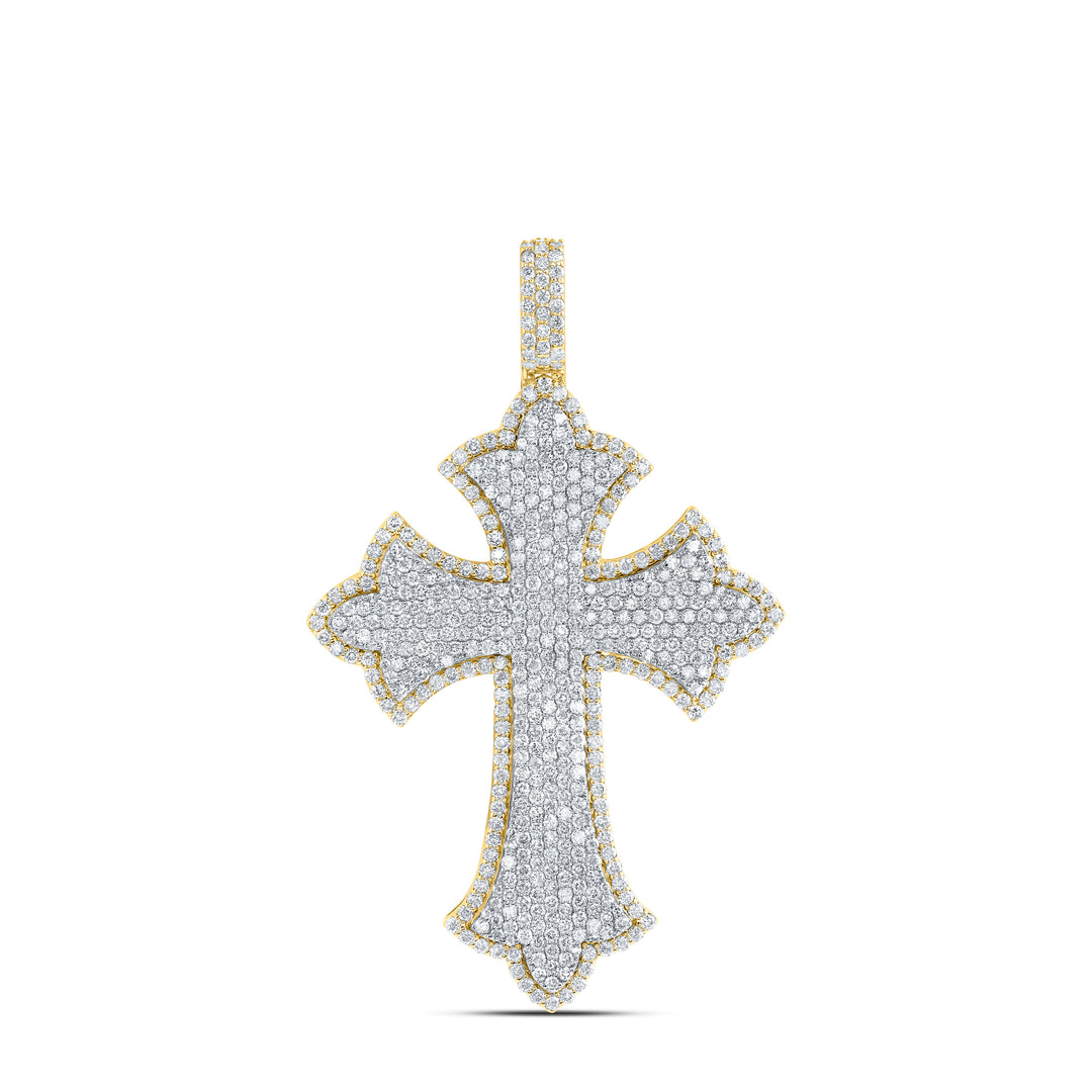 4 5/8CTW-DIA NK CROSS MENS CHARM