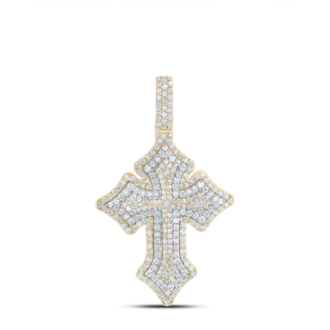 2 3/8CTW-DIA NK CROSS MENS CHARM