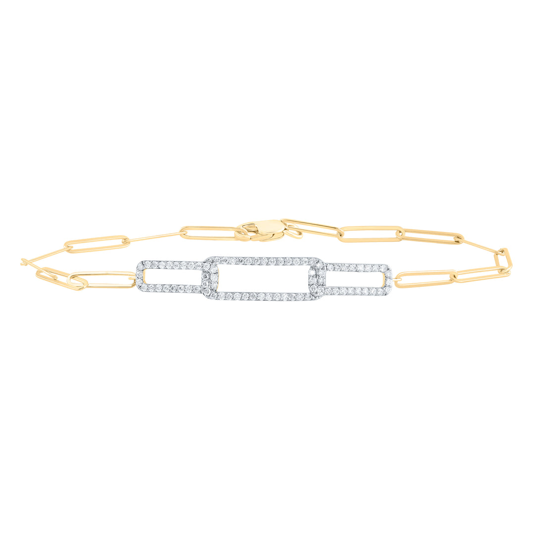 3/8CTW-DIA ANA M FASHION PAPER CLIP BRACELET (7 INCH)