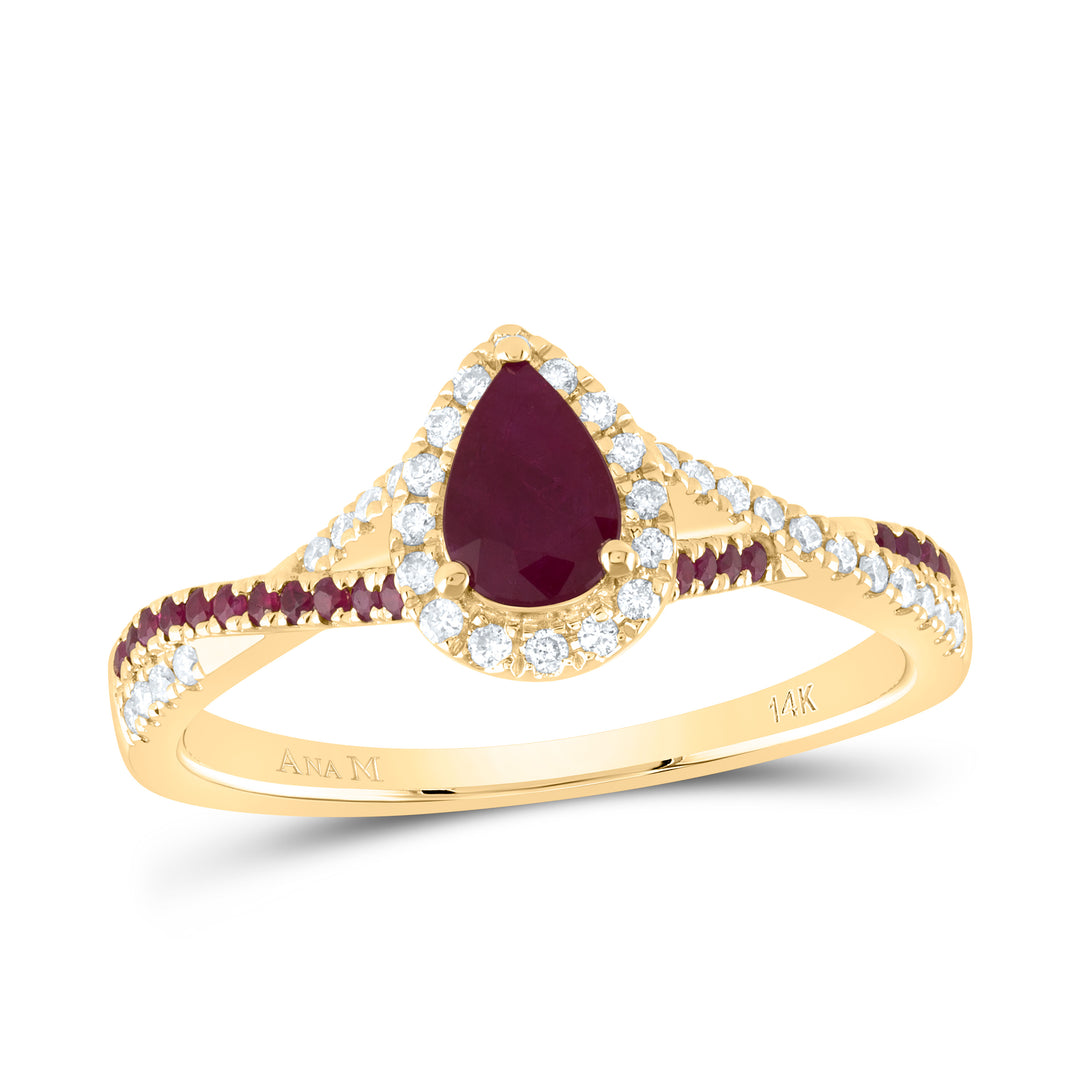 1/8CTW-DIA ANA M 1/10CTW-RD-RU 6X4MM PS-RU NAT GEM SINGLE HALO BRIDAL RING