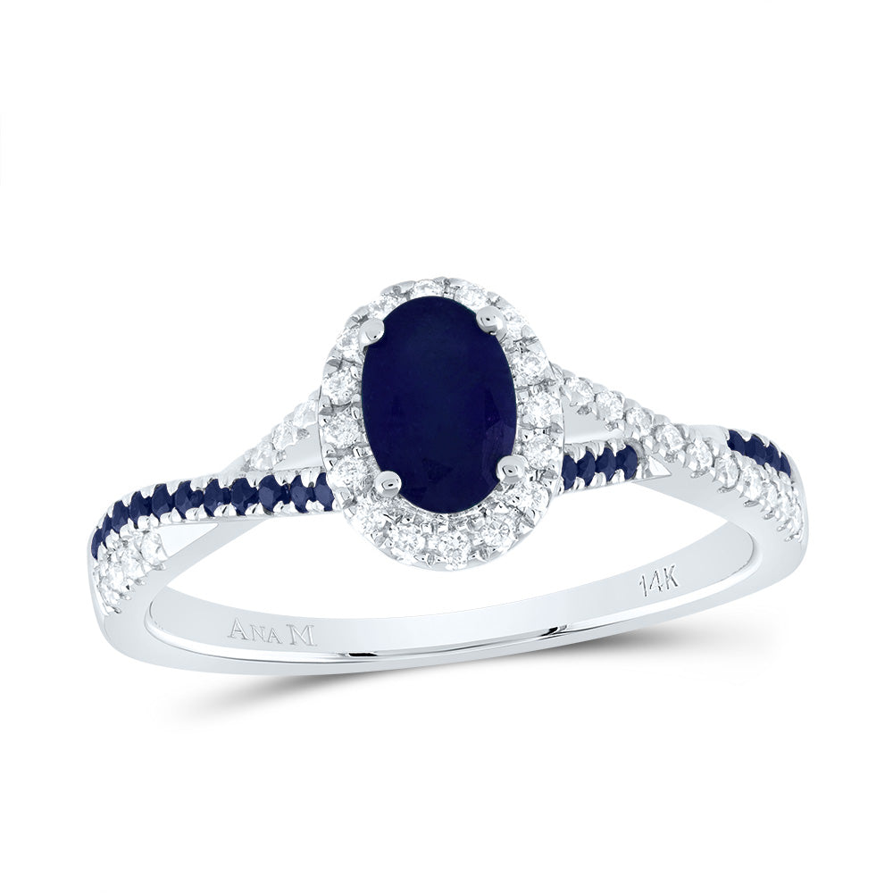 1/8CTW-DIA ANA M 1/8CTW-RD-BS 6X4MM OV-BS NAT GEM SINGLE HALO BRIDAL RING
