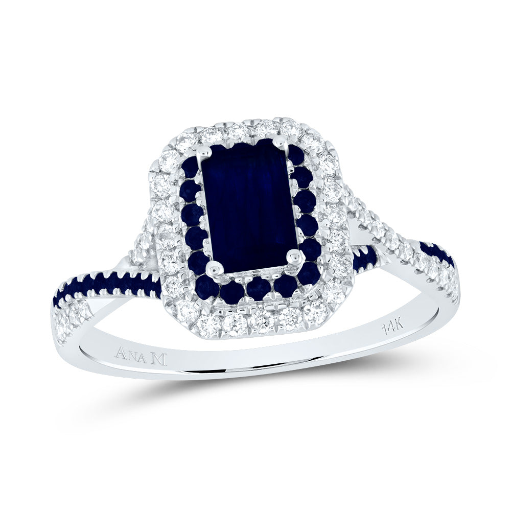 1/5CTW-DIA ANA M 1/5CT-RD-BS 6X4MM EM-BS NAT GEM DOUBLE HALO BRIDAL RING