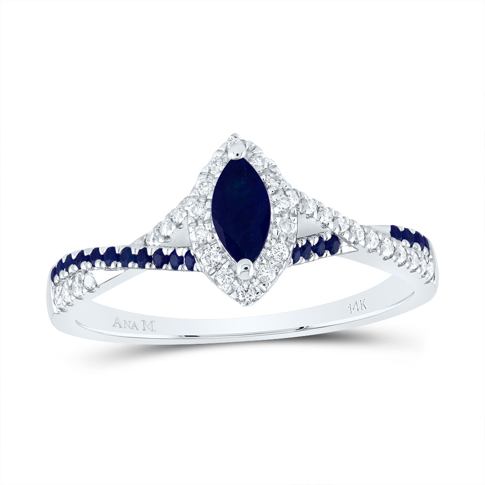 1/8CTW-DIA ANA M 1/8CT-RD-BS 6X3MM MQ-BS NAT GEM SINGLE HALO BRIDAL RING