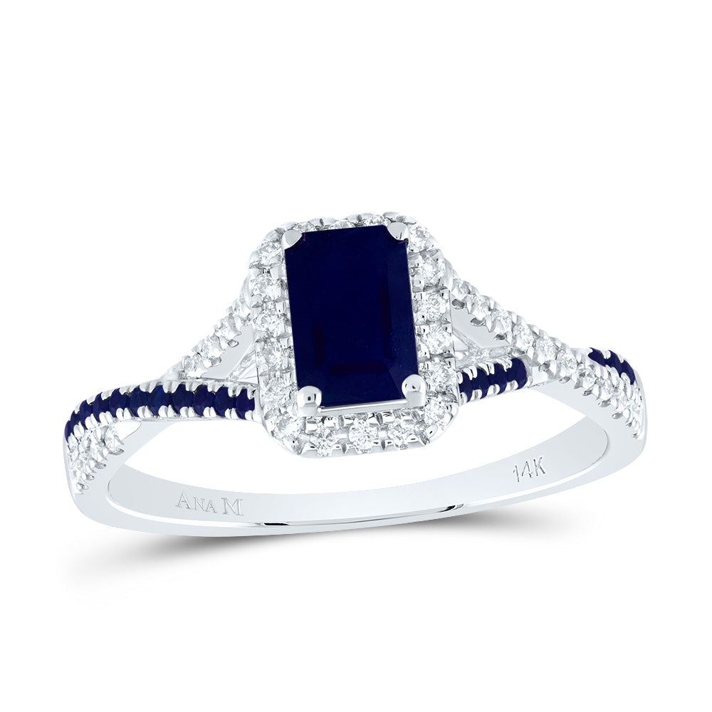 1/6CTW-DIA ANA M 1/10CT-RD-BS 6X4MM EM-BS NAT GEM SINGLE HALO BRIDAL RING