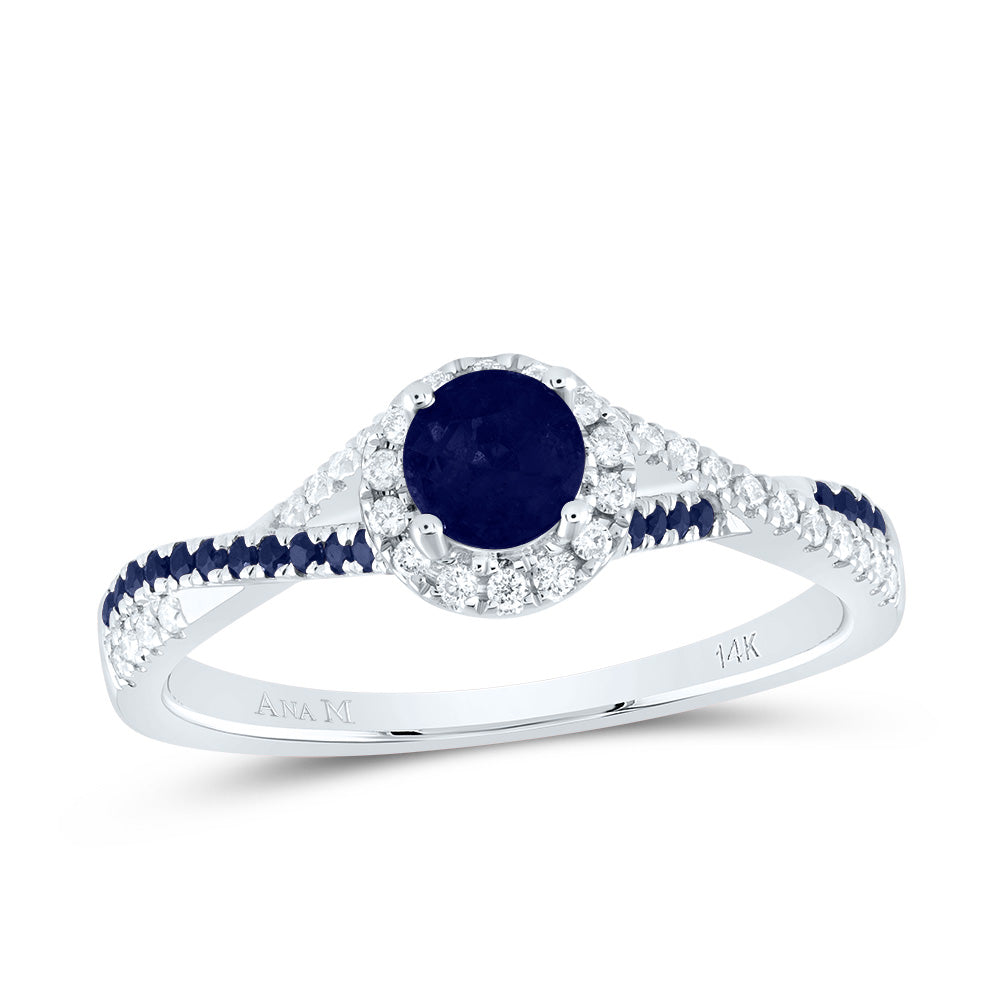 1/8CTW-DIA ANA M 1/10CT-RD-BS 4MM RD-BS NAT GEM SINGLE HALO BRIDAL RING