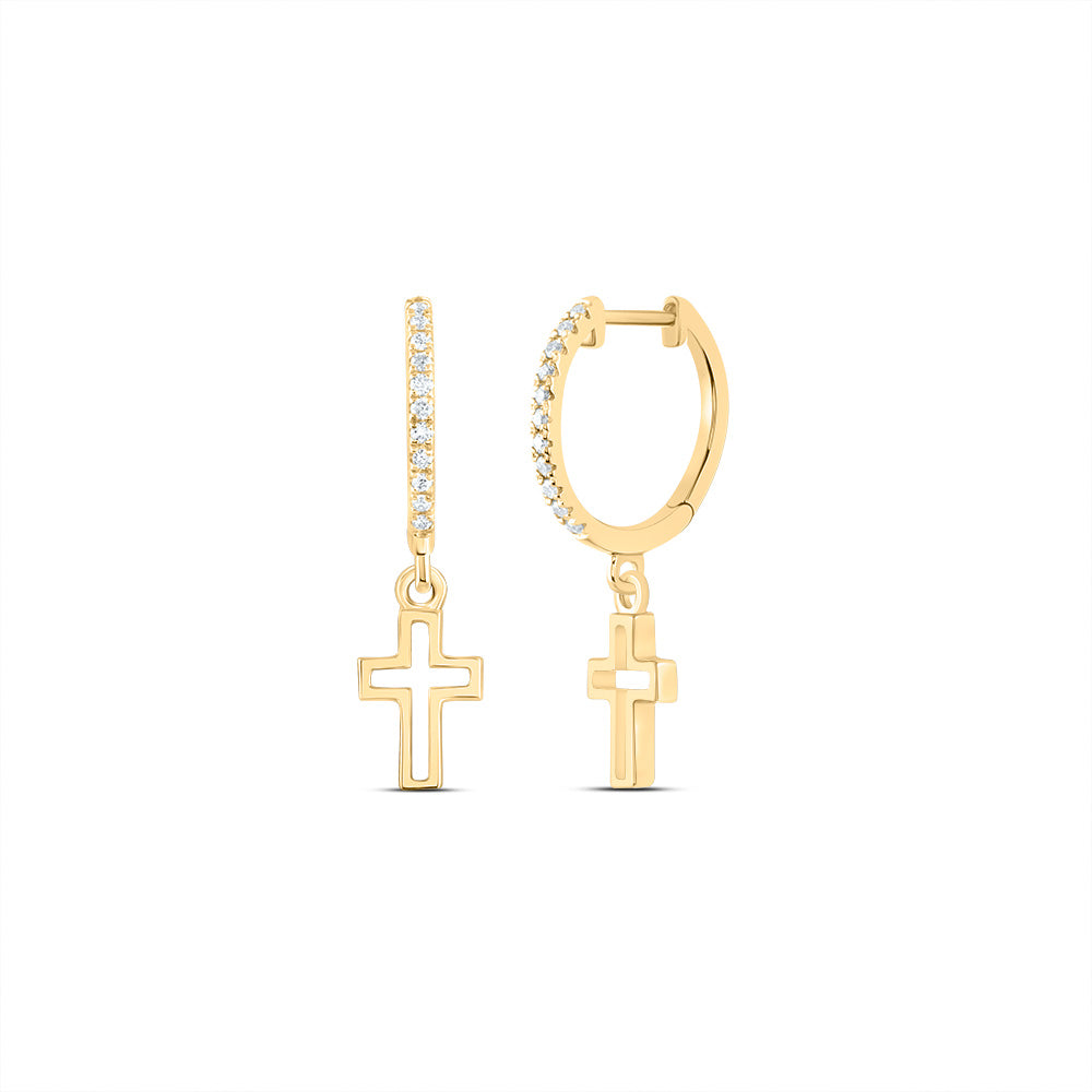 1/10CTW-DIA ANA M FASHION CROSS DANGLING EARRING