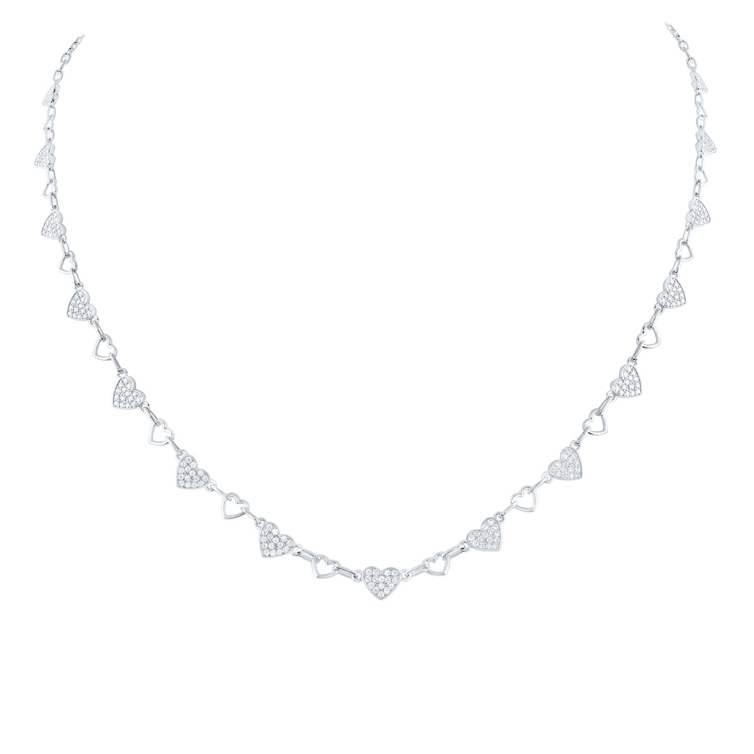 1 1/4CTW-DIA ANA M FASHION HEART NECKLACE (17 INCH)
