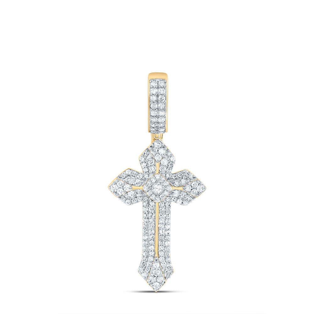 1/2CTW-P1 DIA CROSS MENS CHARM