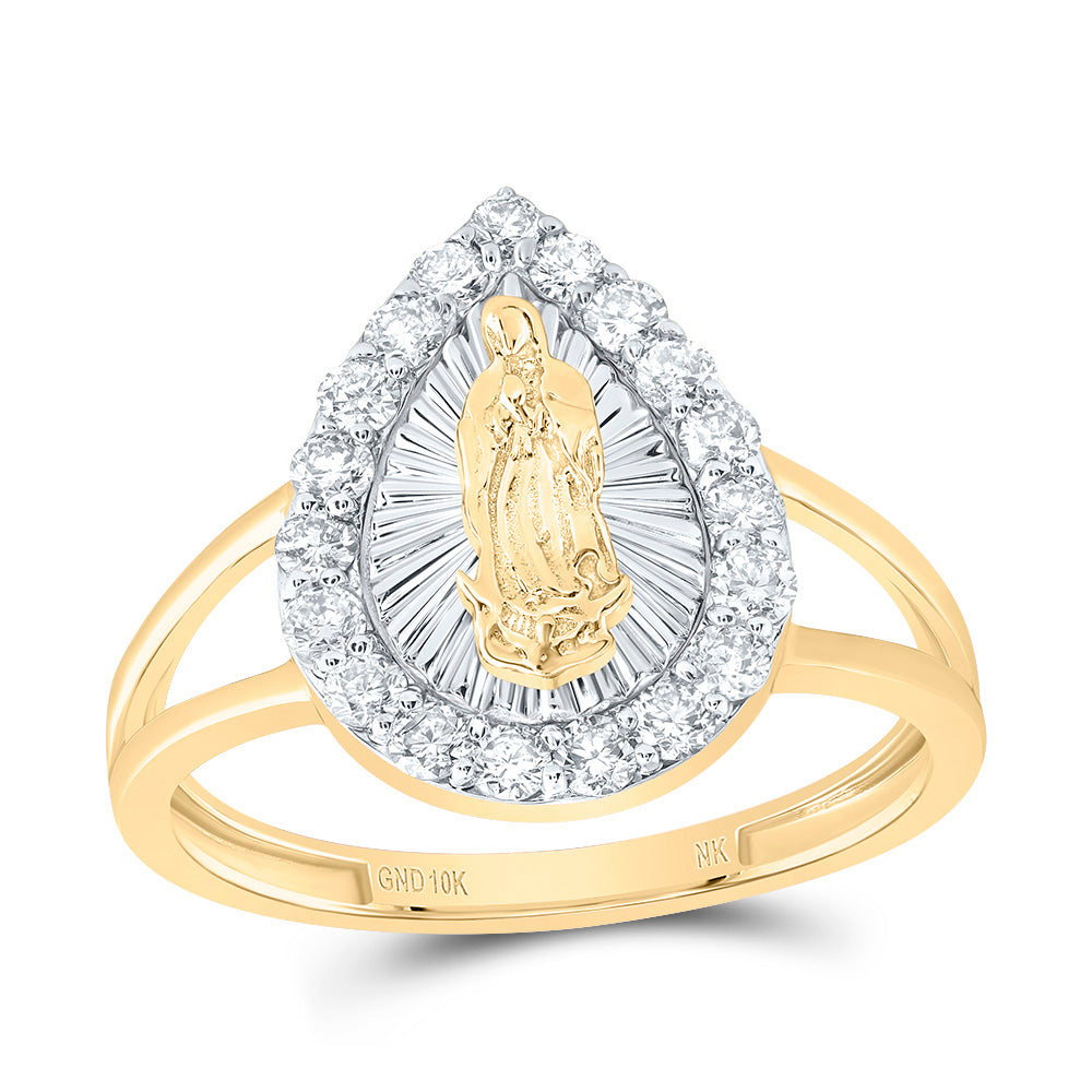 1/2CTW-DIA NK FASHION VIRGIN MOTHER MARY PEAR LADIES RING