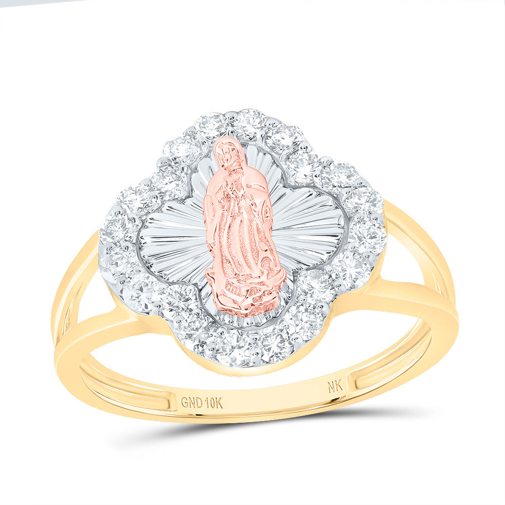 1/2CTW-DIA NK FASHION VIRGIN MOTHER MARY CLOVER LADIES RING
