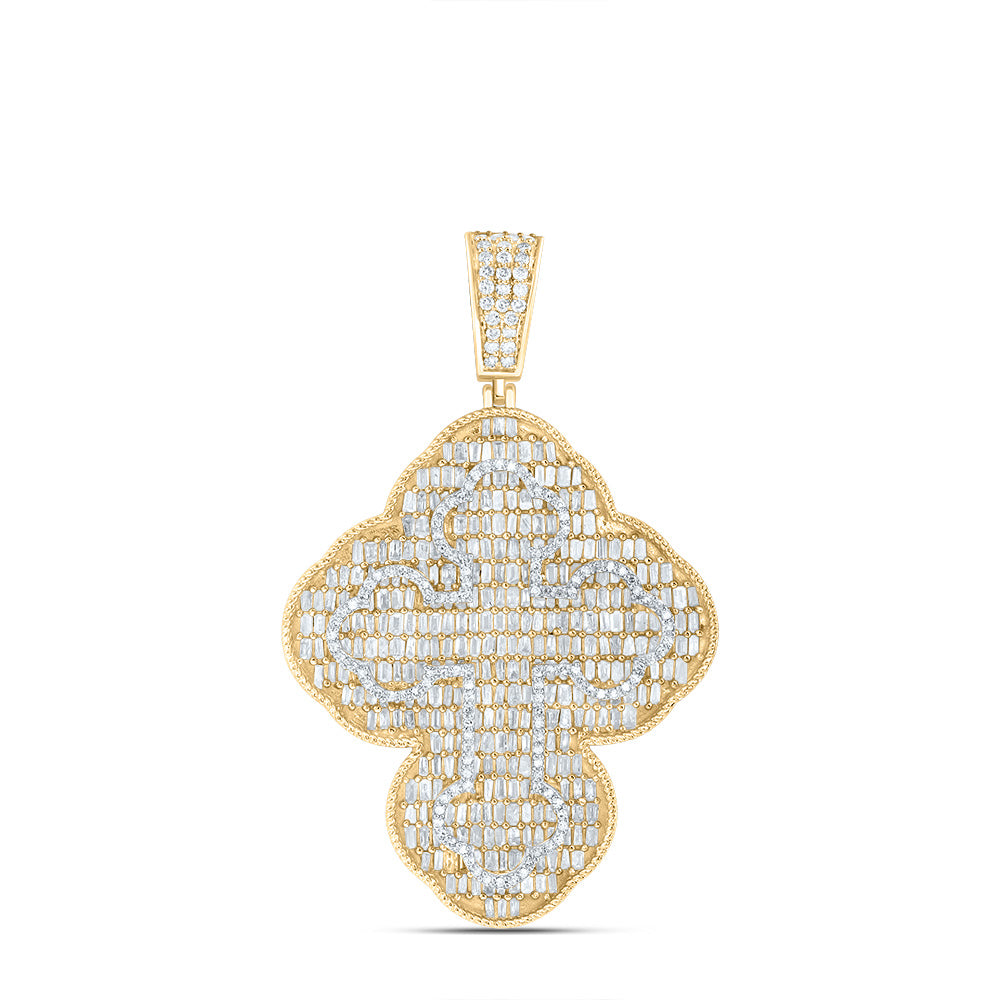 3 1/2CTW-DIA NK CROSS MENS CHARM