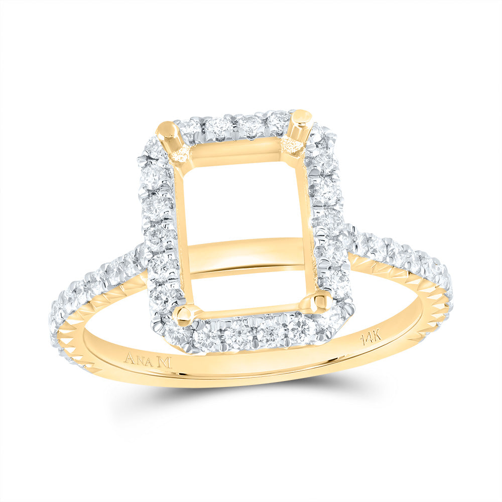 1/2CTW-DIA ANA M 3CT-COCT SEMI-MOUNT SINGLE HALO ENGAGEMENT RING
