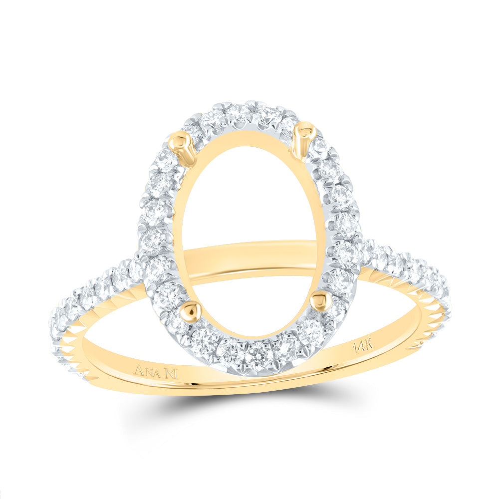 1/2CTW-DIA ANA M 3 7/8CT-COV SEMI-MOUNT SINGLE HALO ENGAGEMENT RING