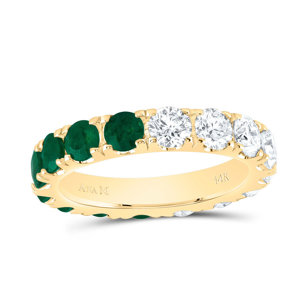 2CTW-DIA ANA M 1 7/8CTW-RD-EM NAT GEM RING
