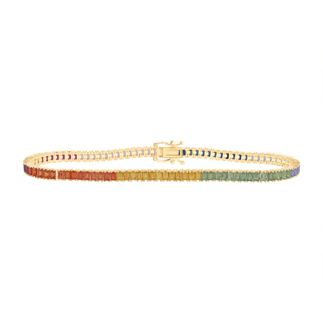 5 3/4CTW BAG-NAT GEM MULTI CLR TENNIS BRACELET (7 INCH)