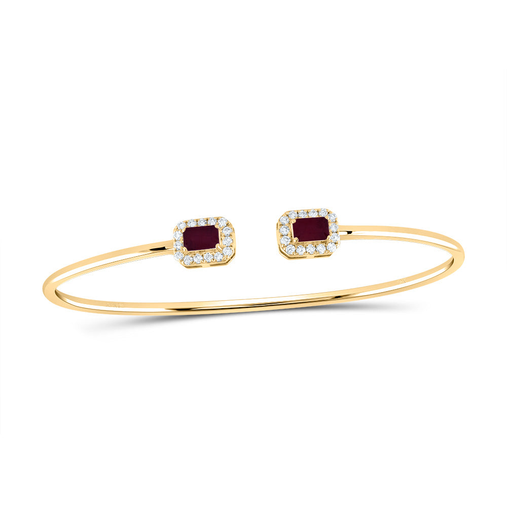 1/4CTW-DIA ANA M 5X3MM EM-RU NAT GEM BANGLE