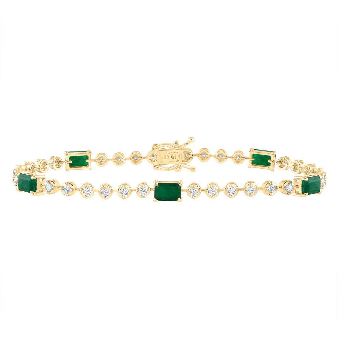 1CTW-DIA ANA M 2 7/8CTW EM-EM NAT GEM FASHION BRACELET (7 INCH)