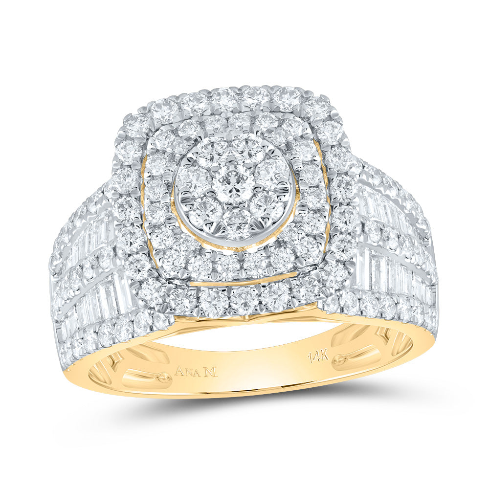 1 3/4CTW-DIA ANA M CUSHION DOUBLE HALO BRIDAL RING