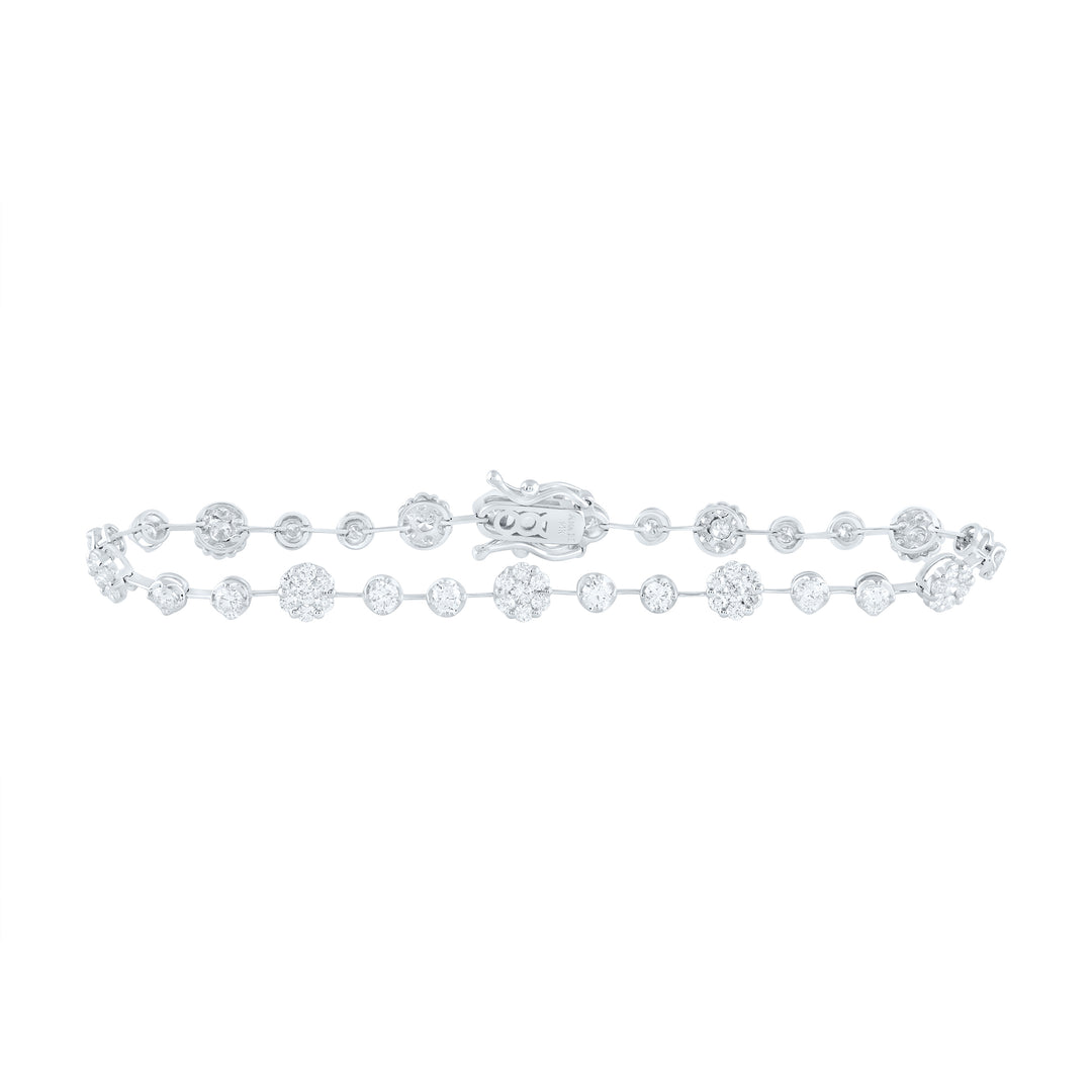 2 1/2CTW-DIA ANA M FASHION FLOWER BRACELET (7 INCH)