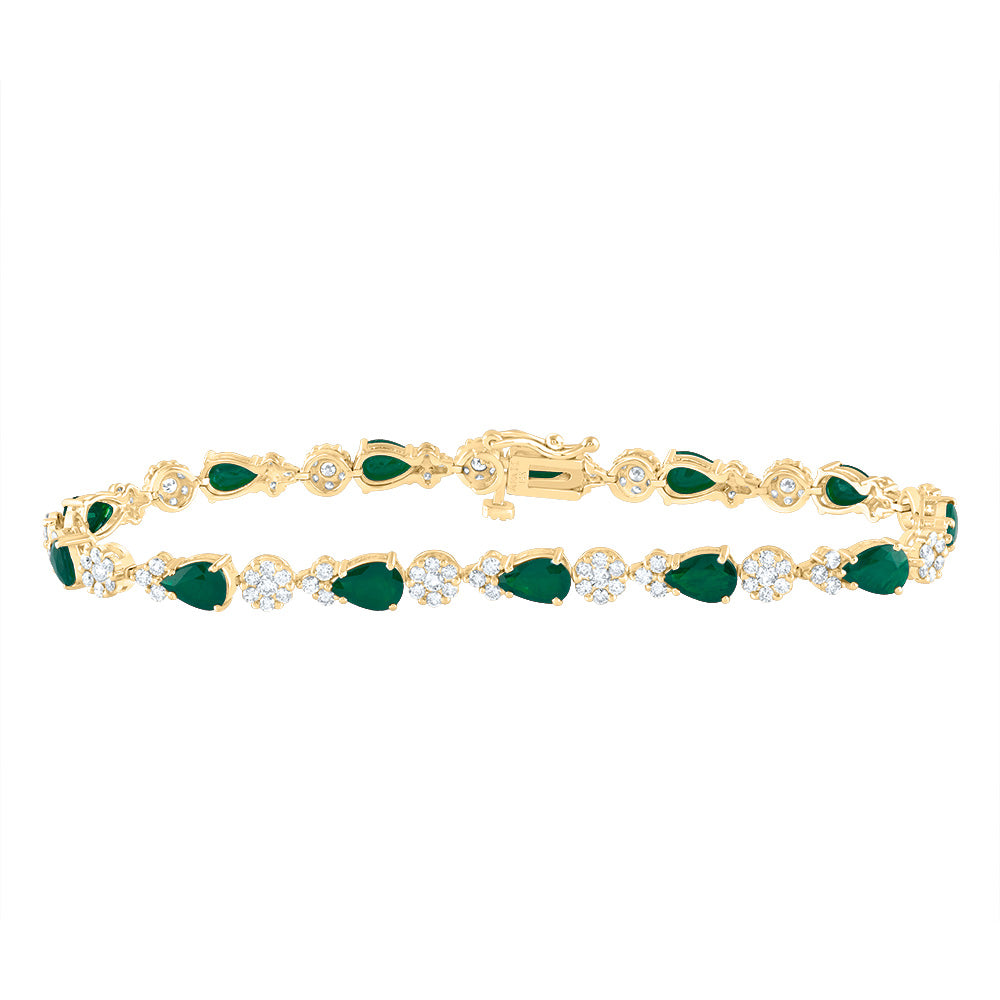 1 5/8CTW-DIA ANA M 4CTW PS-EM NAT GEM FASHION FLOWER BRACELET (7 INCH)