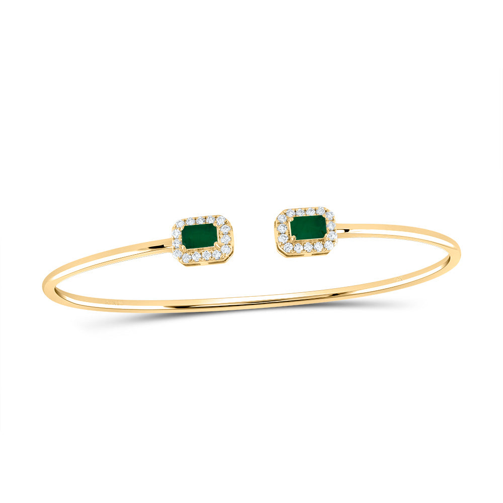 1/4CTW-DIA ANA M 5X3MM EM-EM NAT GEM BANGLE