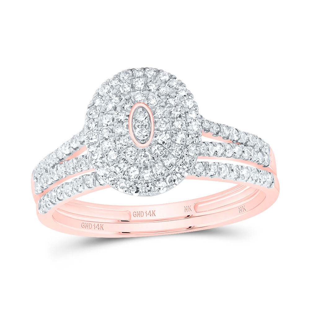 1/2CTW-DIA NK OVAL DOUBLE HALO BRIDAL SET