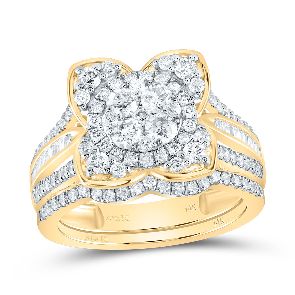 1 1/3CTW-DIA ANA M FASHION FLOWER BRIDAL SET