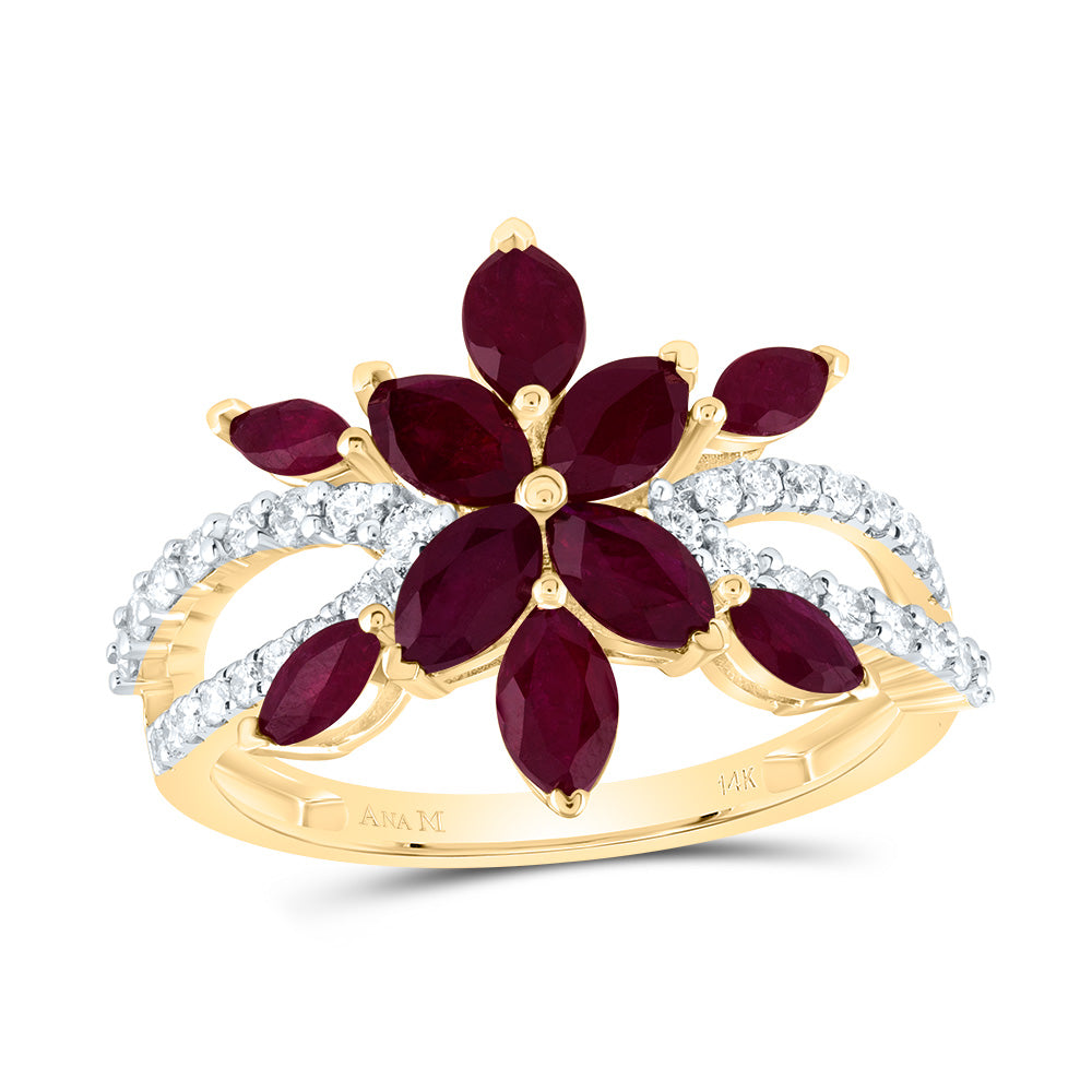 1/3CTW-DIA ANA M 2 CTW-MQ-RU NAT GEM RING