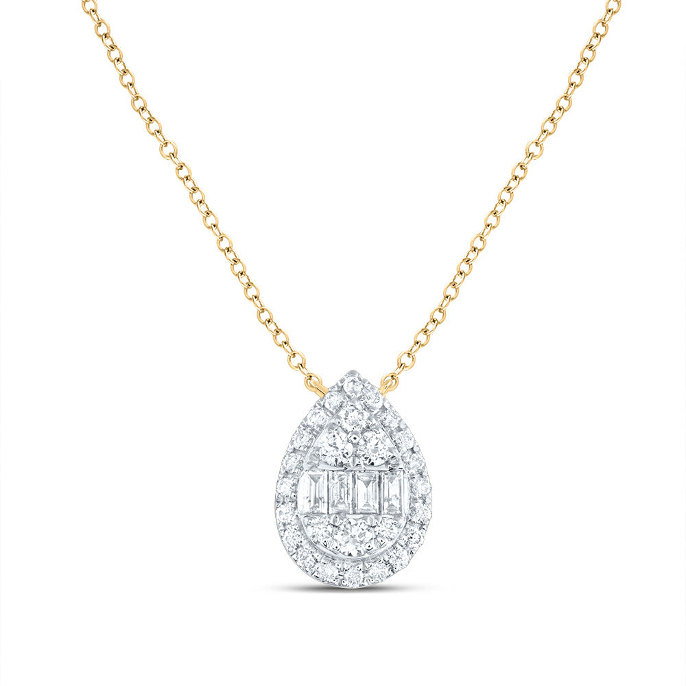 1/2 CTW-DIA ANA M FASHION PEAR NECKLACE(18 INCH)